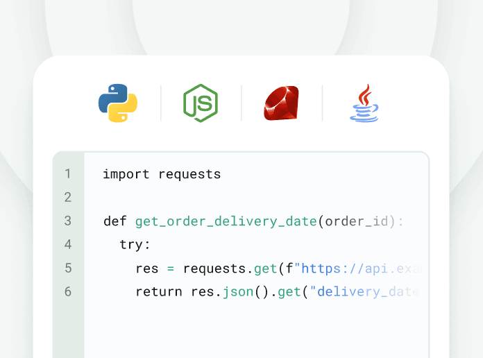 Illustration showing custom code functions that generate an order delivery date.