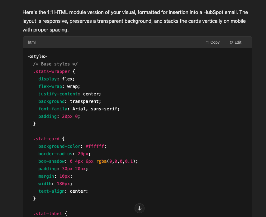 Generating HTML from the LLM