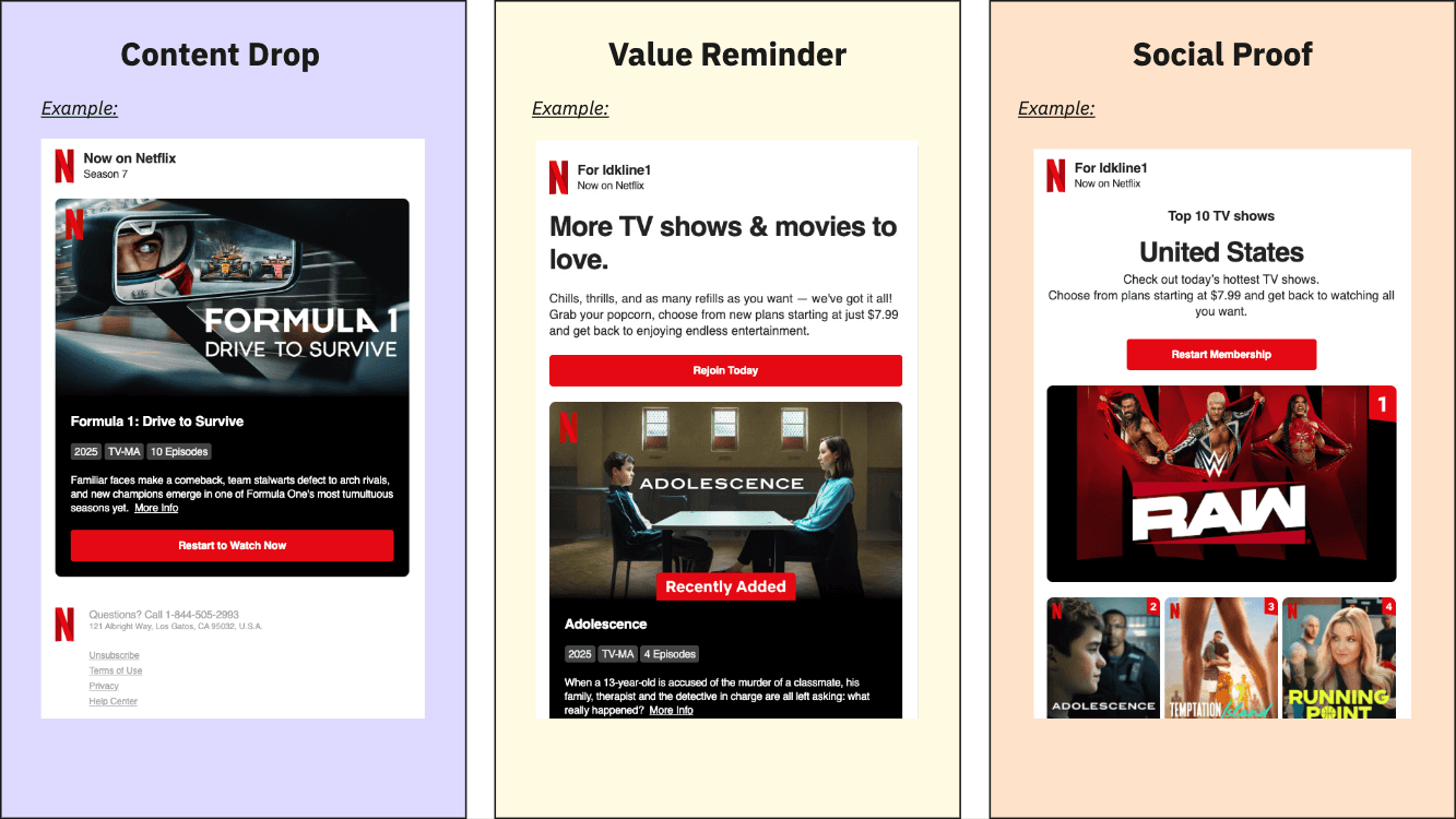 An example of a Netflix email