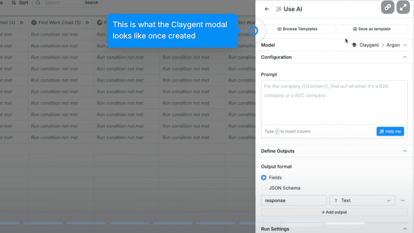 An example of AI Claygent model