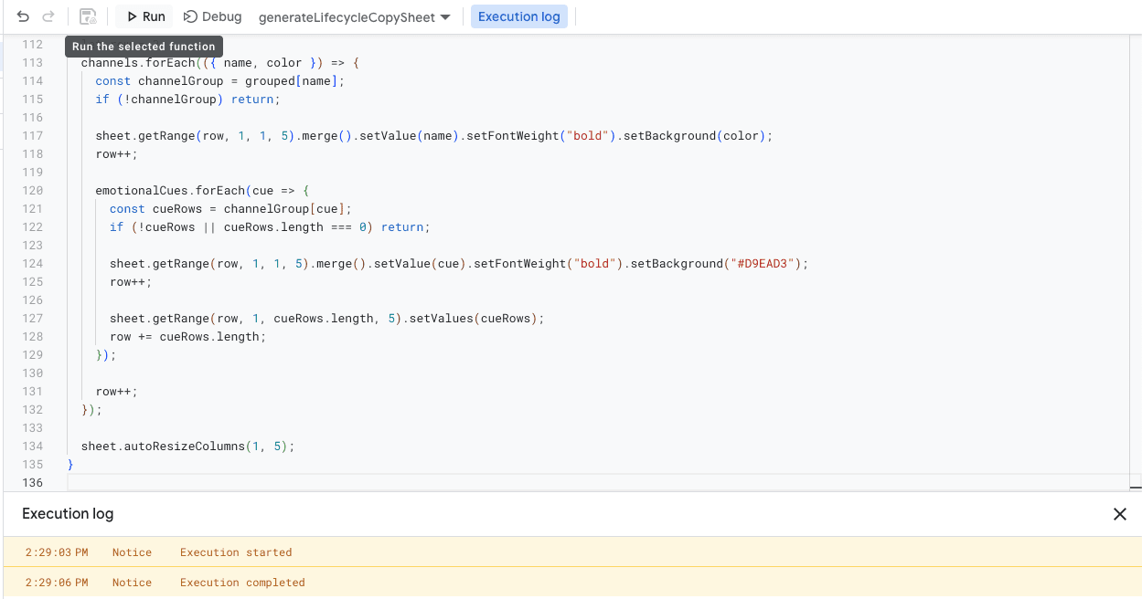 Step 6: Run the App Script