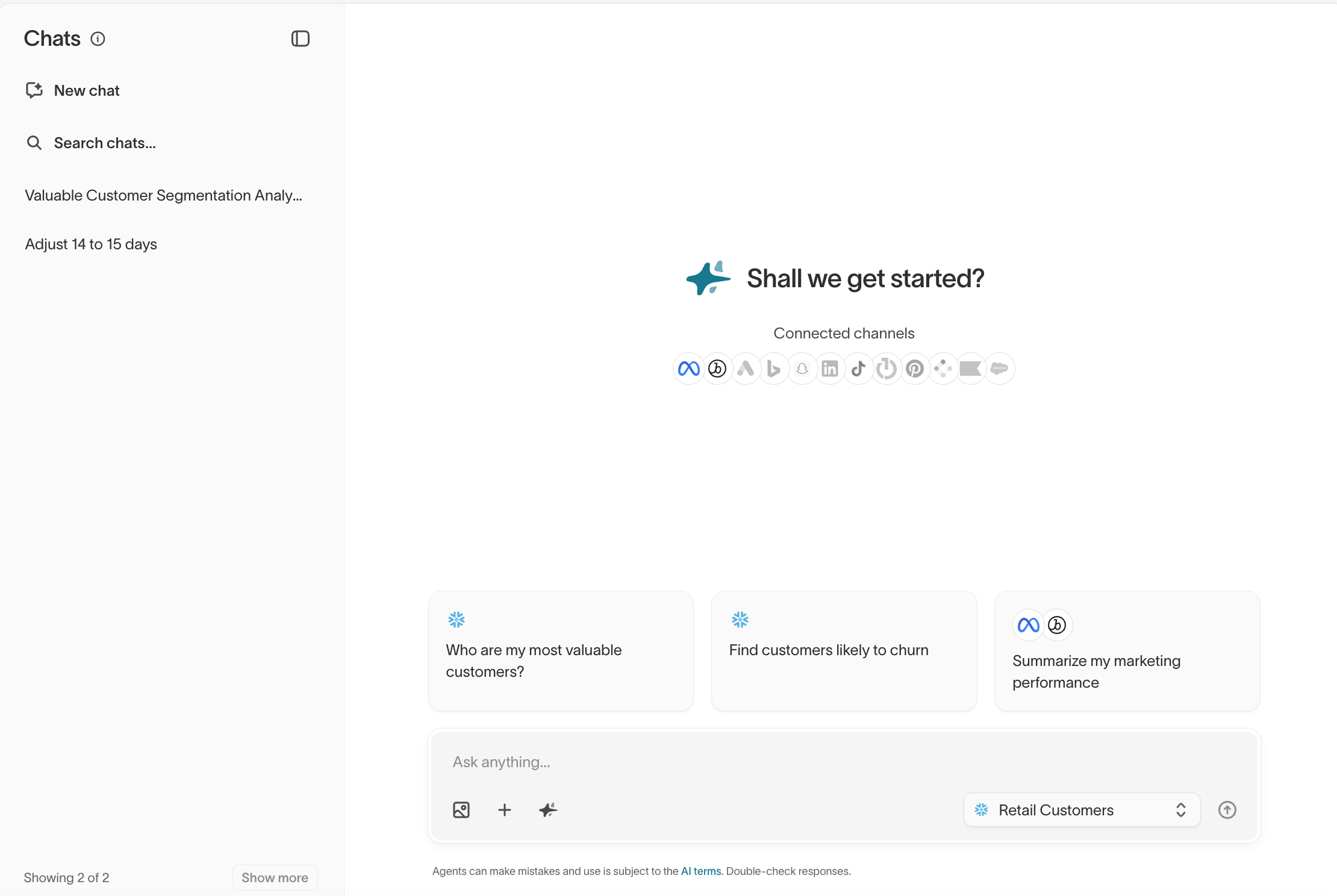Chats interface