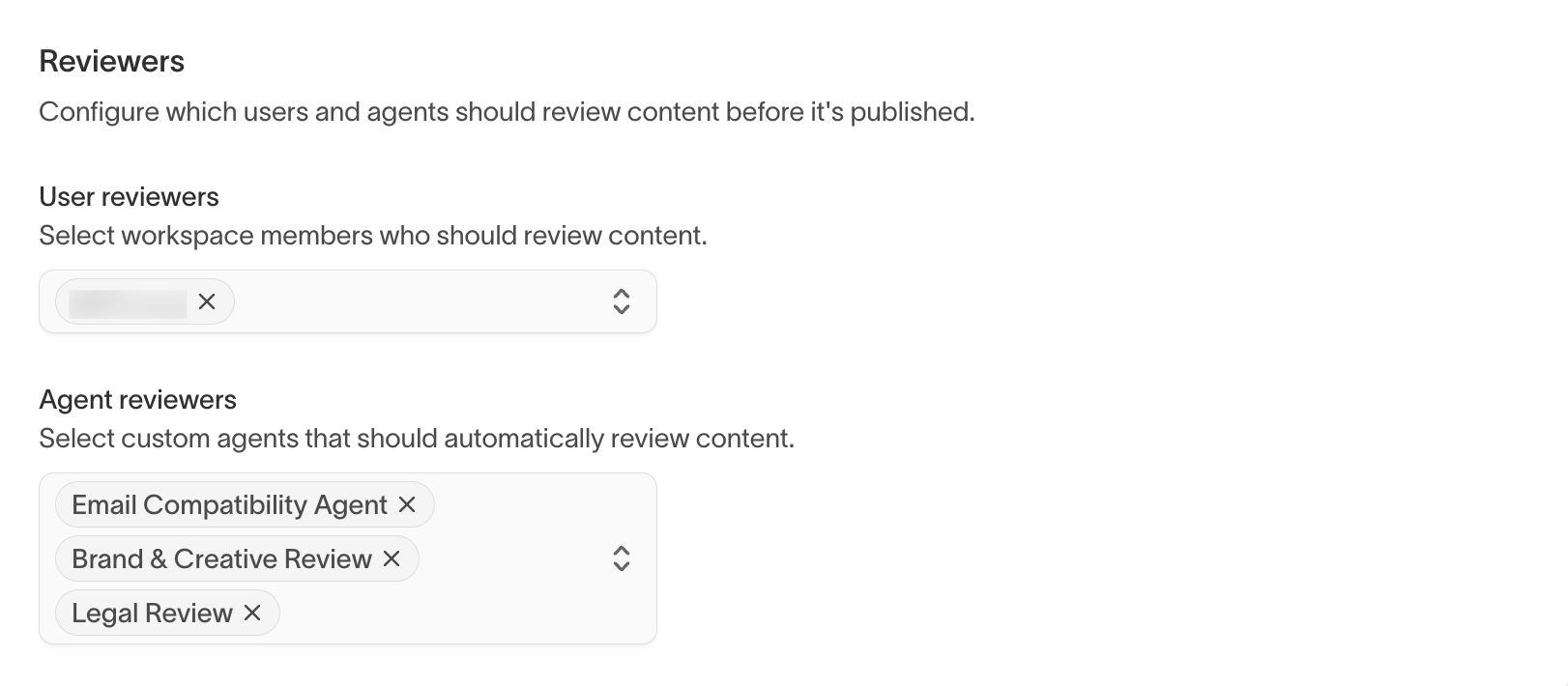 Reviewers configuration