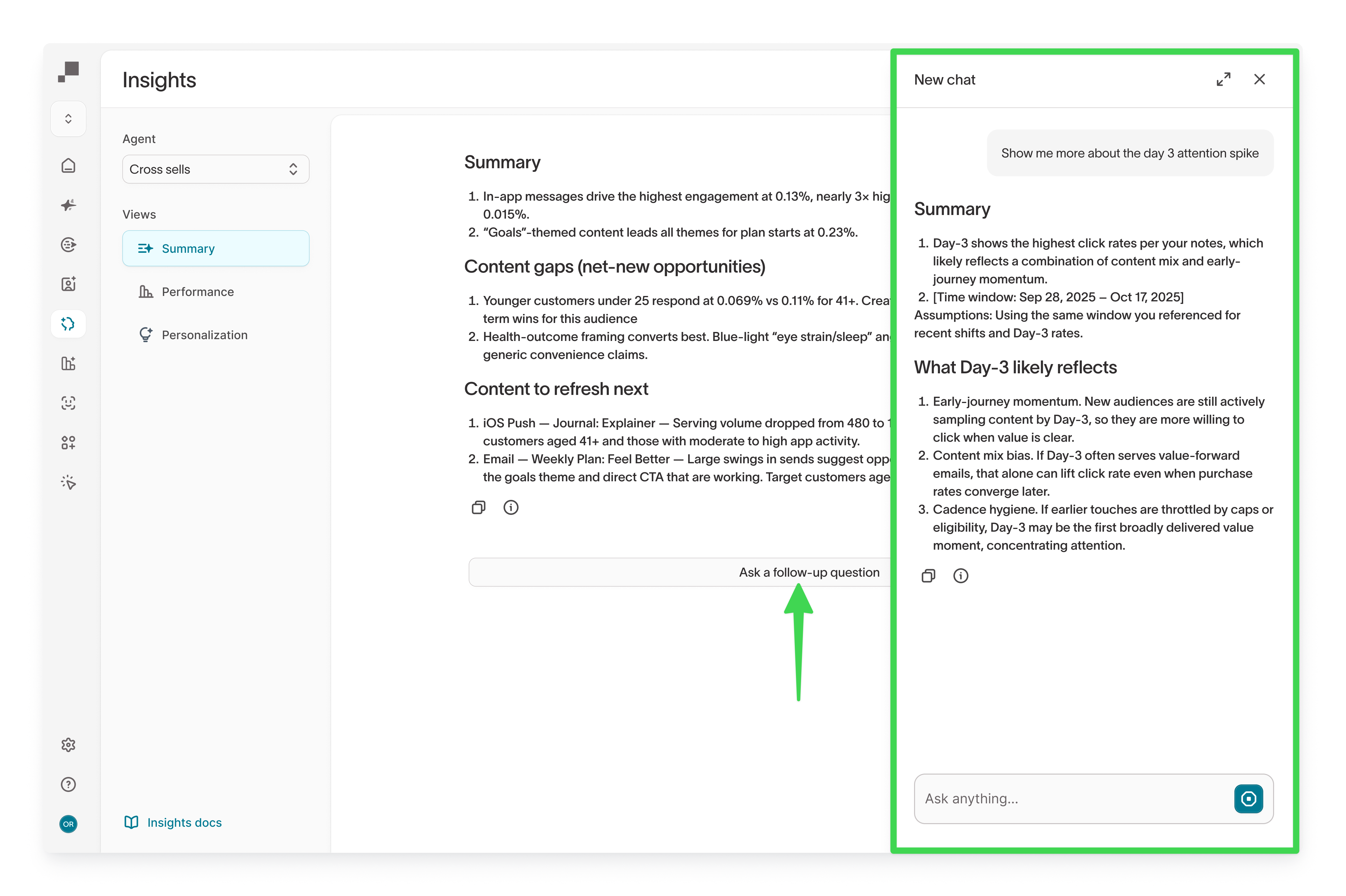 Follow-up exploration with Agents