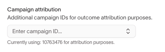 Campaign attribution in advanced settings