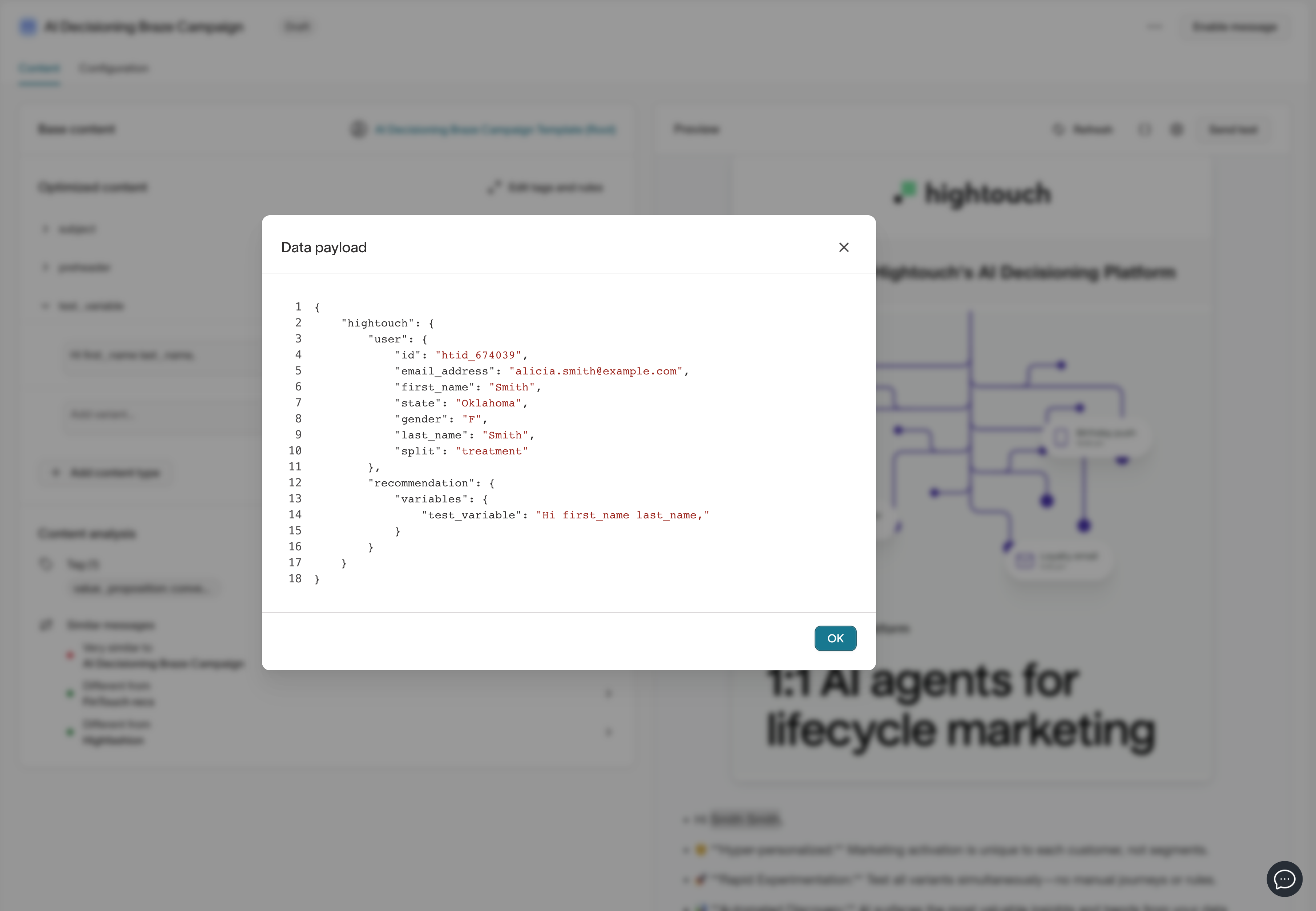 Channel configuration payload fields (continued)