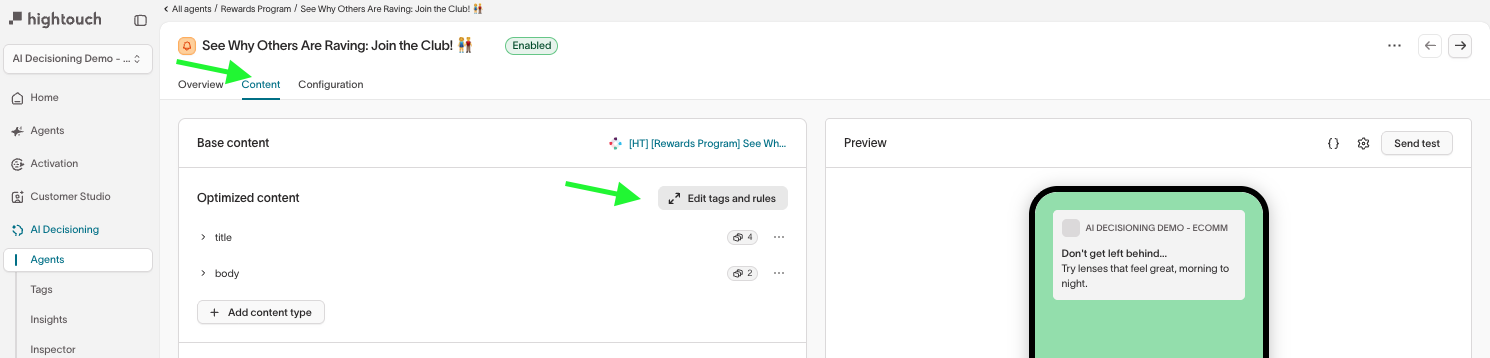 Push variant-level settings overview