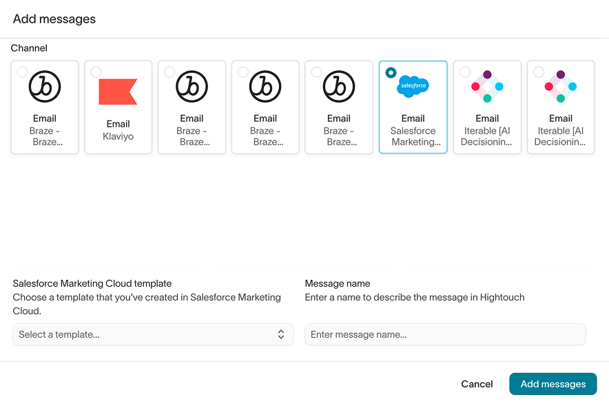 Add message from SFMC