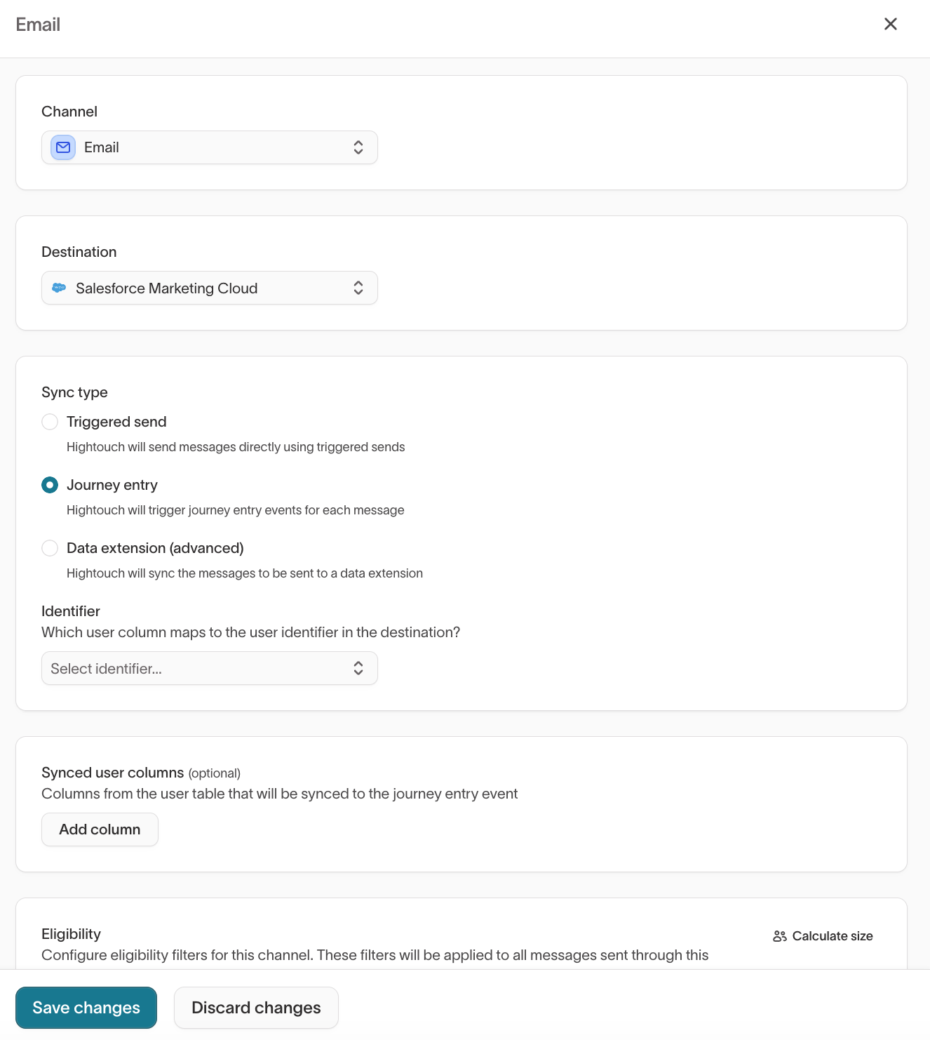 Email channel - Journey entry