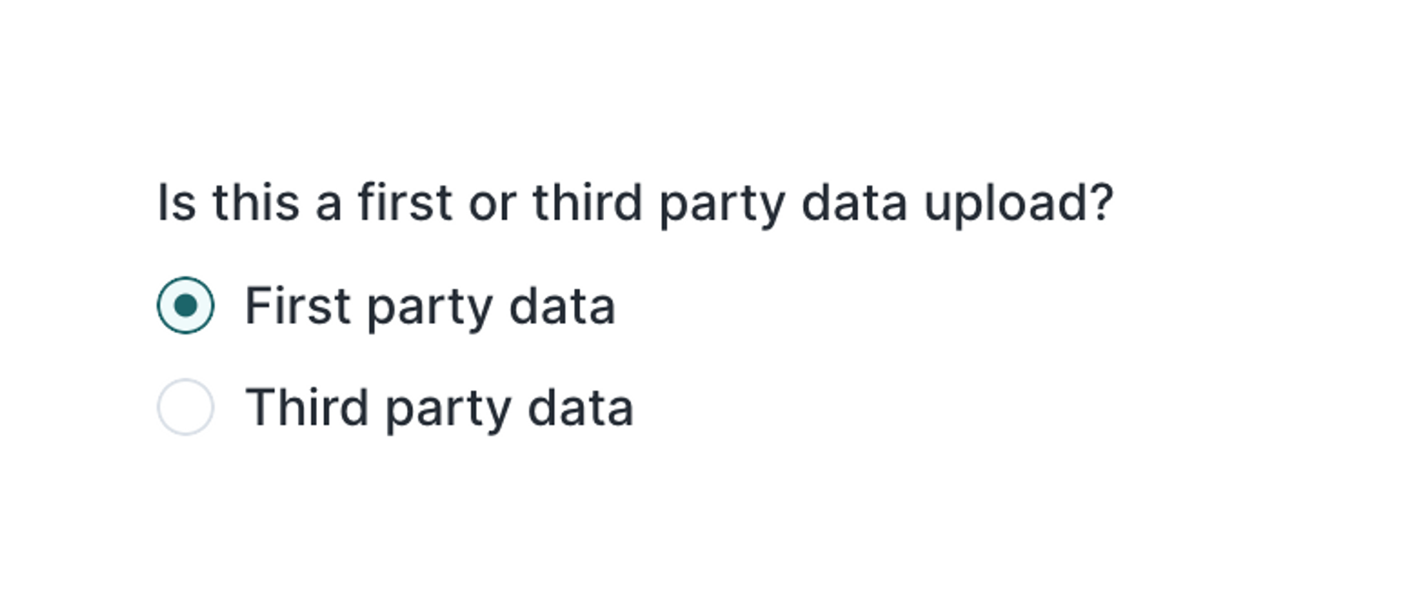 First or third party data upload