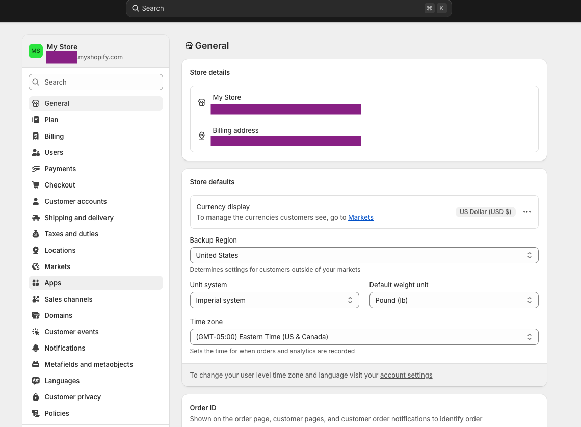 Creating an app in the Shopify home page