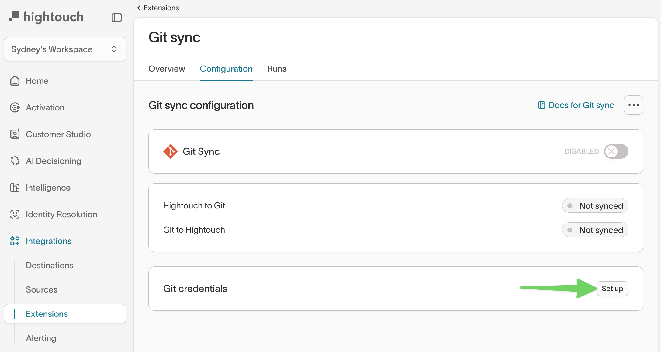 Set up git credentials