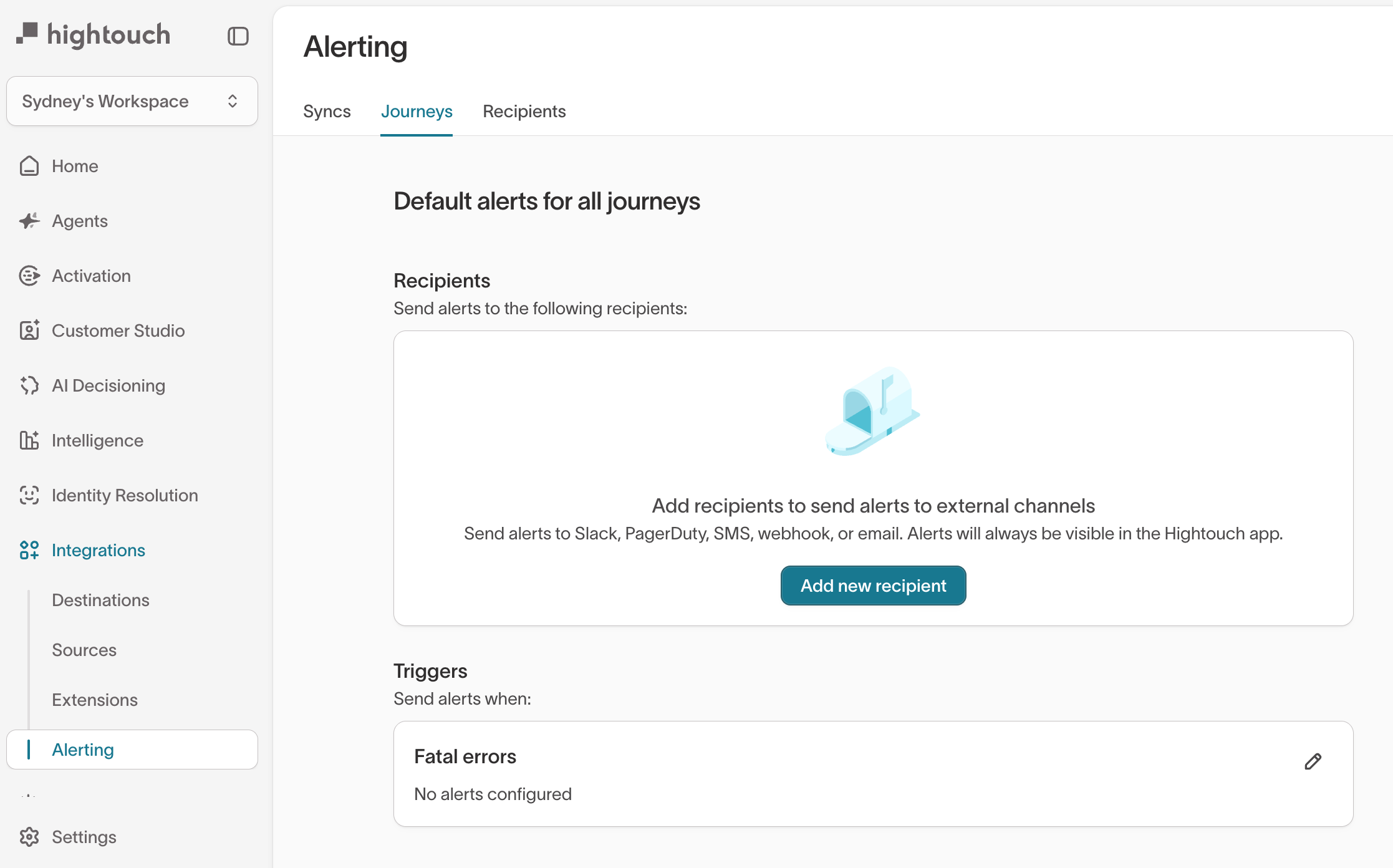 Global alerting defaults