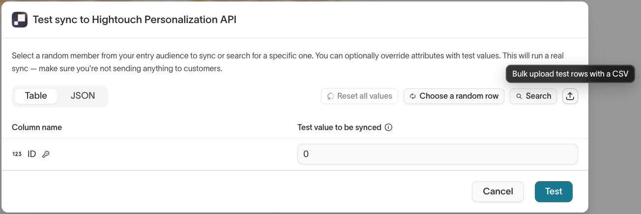 Adjust test data