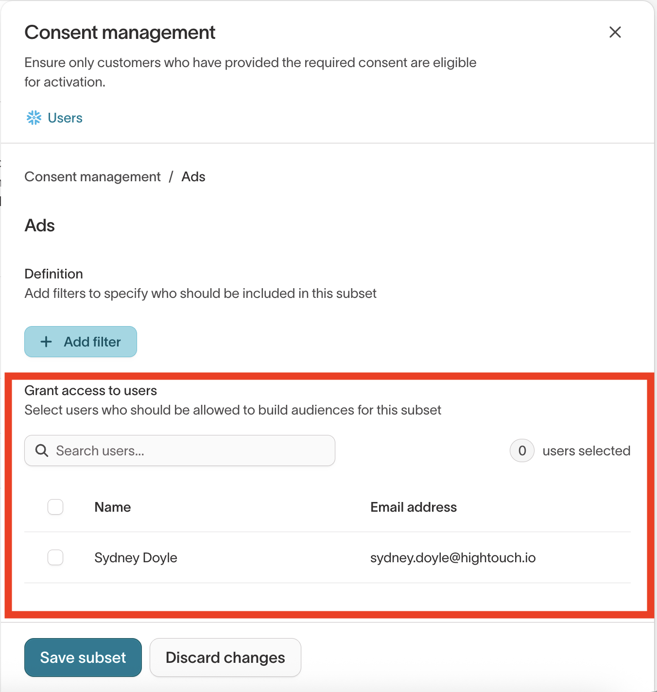 Review subsets and users