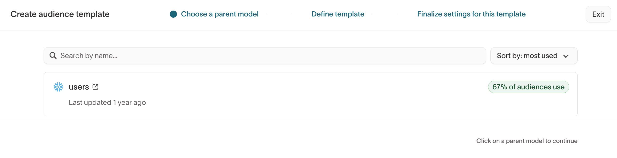 Choose a parent model