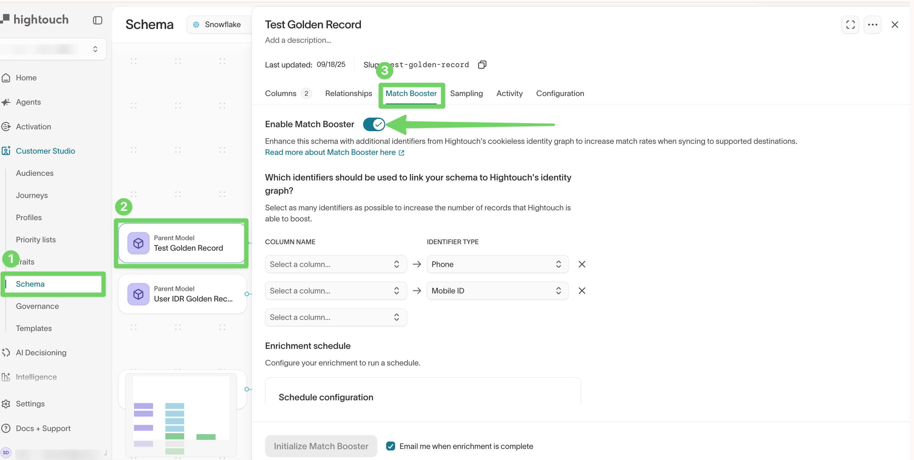 Enable Match Booster in Customer Studio