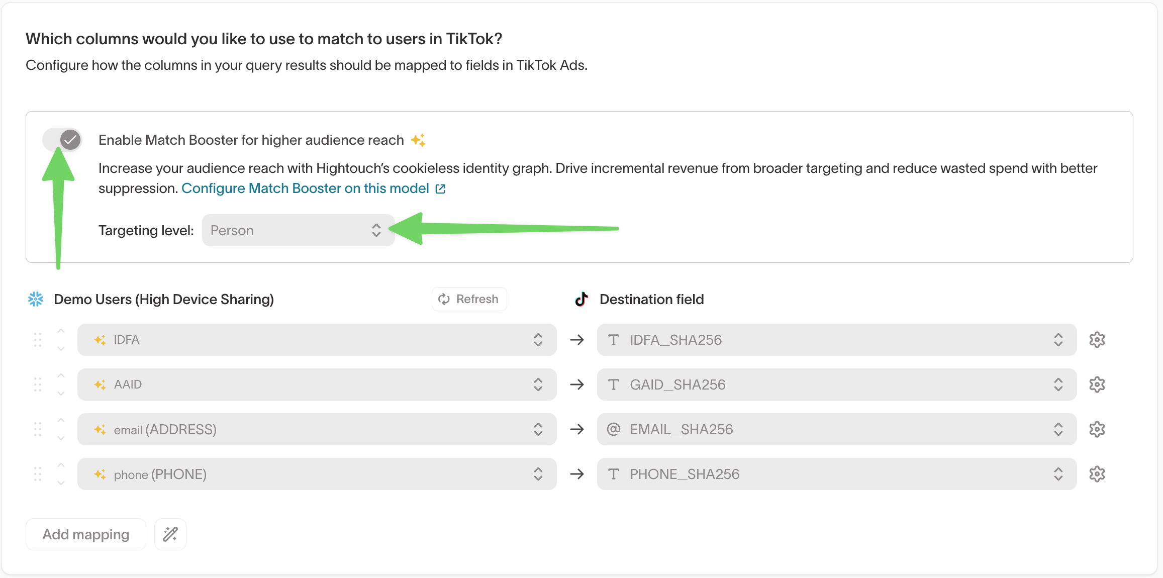Toggle Match Booster on in the sync configuration