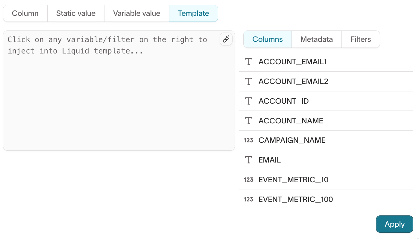 Template mapping in the advanced mapper