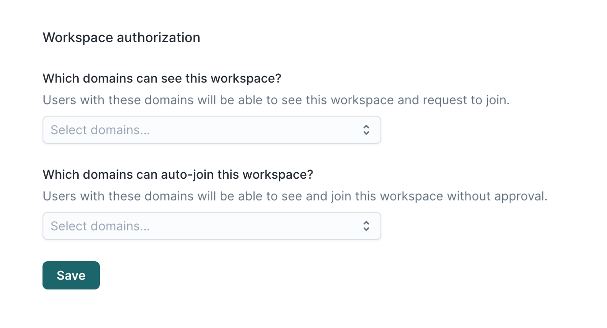 Workspace authorization